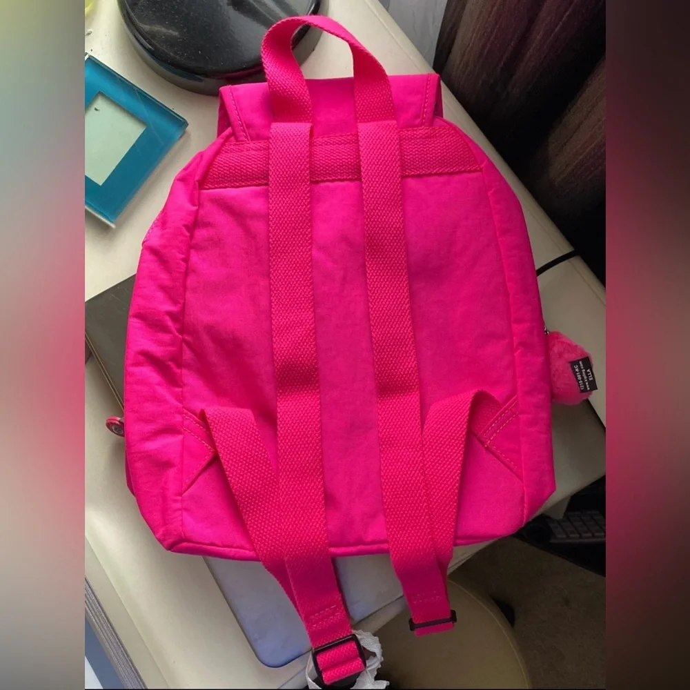Kipling Lovebug Small Backpack With Furr  Color-hot pink
